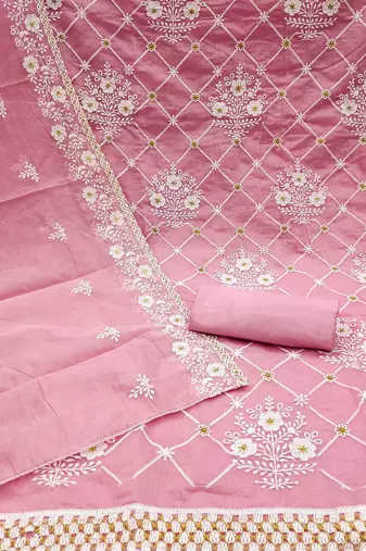 Embroidered Unstitched Dress Material