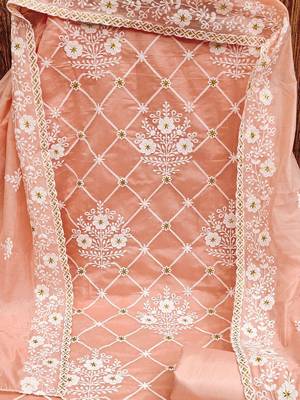Embroidered Unstitched Dress Material 3