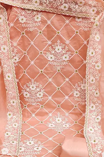 Embroidered Unstitched Dress Material