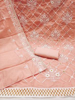 Embroidered Unstitched Dress Material 4