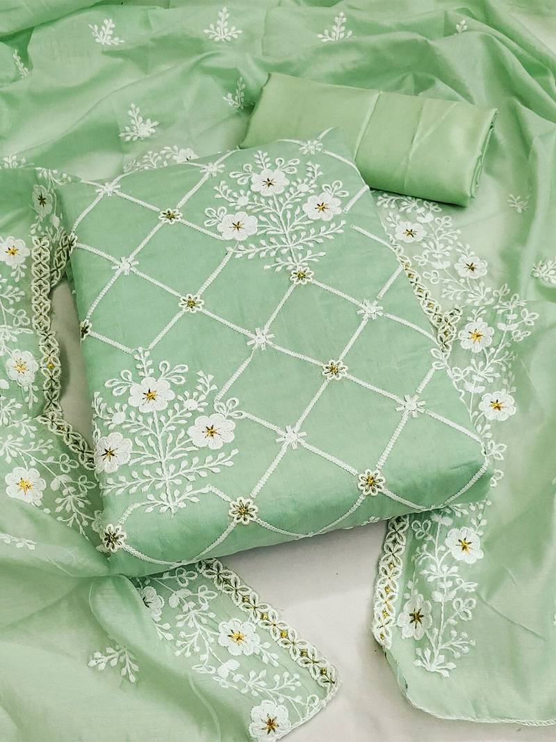 Embroidered Unstitched Dress Material