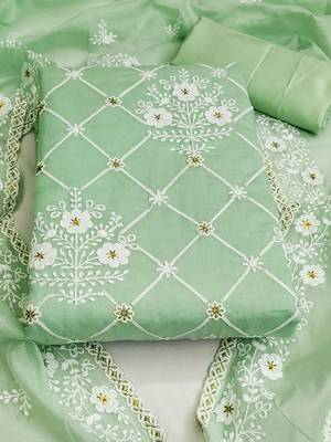 Embroidered Unstitched Dress Material 2