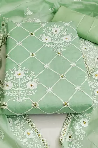 Embroidered Unstitched Dress Material