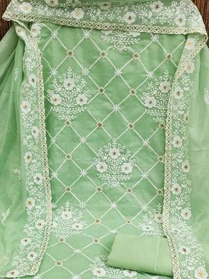 Embroidered Unstitched Dress Material 3