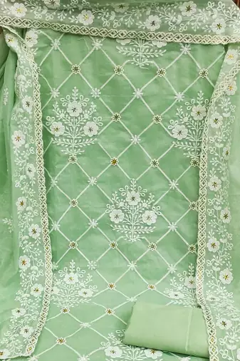 Embroidered Unstitched Dress Material