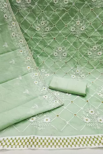 Embroidered Unstitched Dress Material