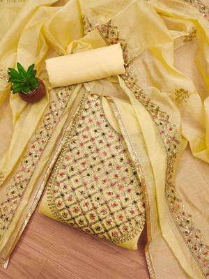 embroidered art silk unstitched dress material 1