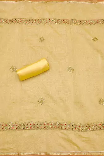 embroidered art silk unstitched dress material
