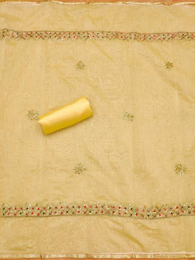 embroidered art silk unstitched dress material