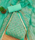 Embroidered Sequinned Art Silk Unstitched Dress Material