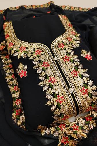 embroidered unstitched dress material