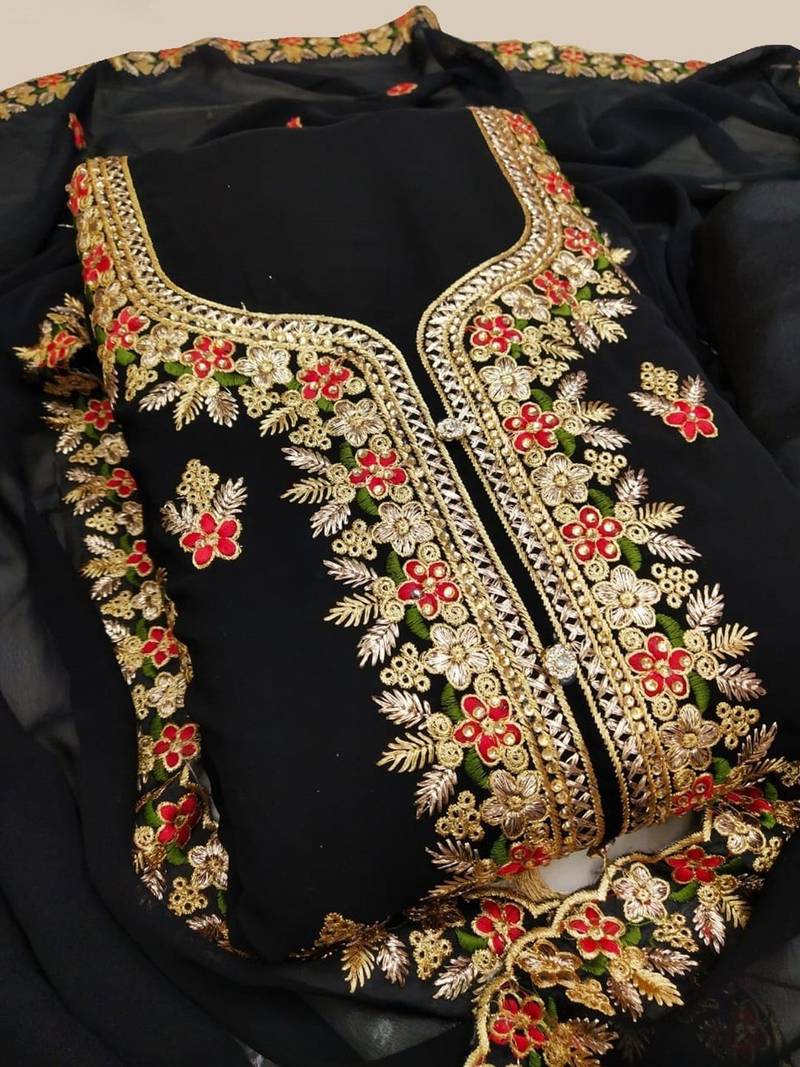 Embroidered Unstitched Dress Material