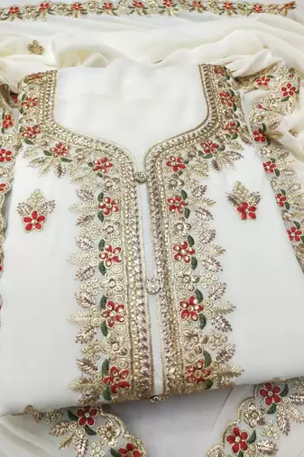 Embroidered Unstitched Dress Material