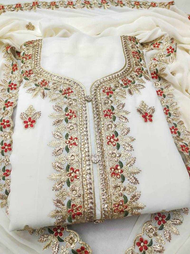 Embroidered Unstitched Dress Material