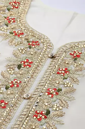 Embroidered Unstitched Dress Material