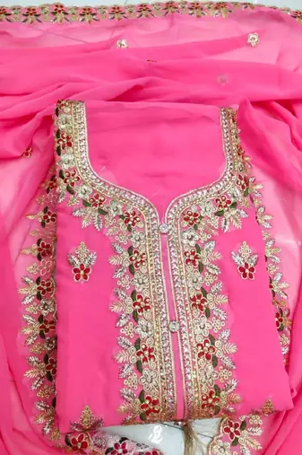 Embroidered Unstitched Dress Material