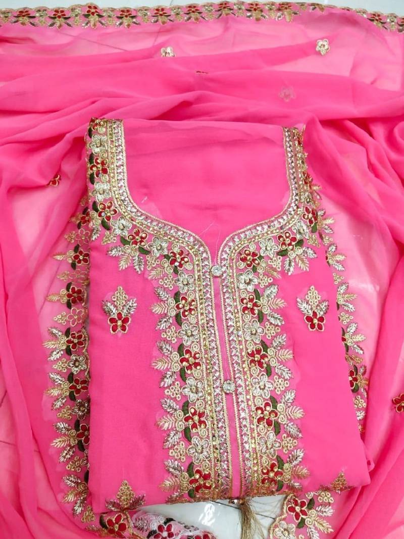Embroidered Unstitched Dress Material