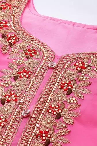 Embroidered Unstitched Dress Material