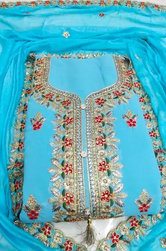 Embroidered Unstitched Dress Material