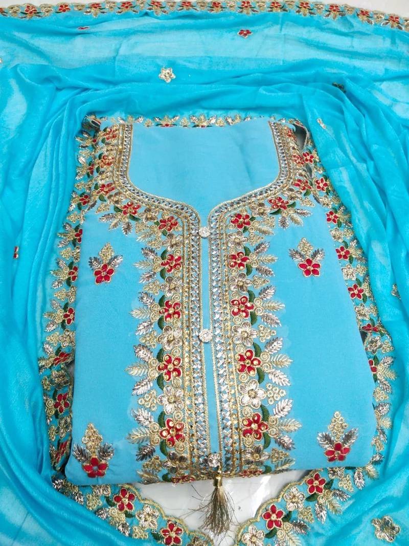 Embroidered Unstitched Dress Material