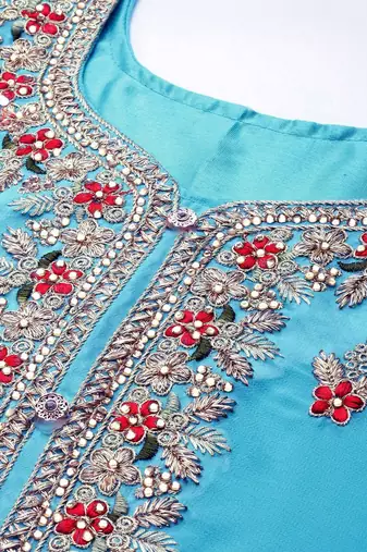 Embroidered Unstitched Dress Material