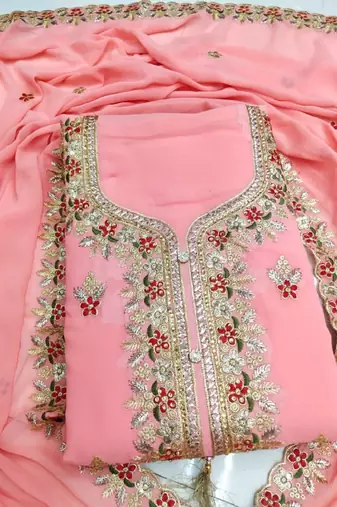 Embroidered Unstitched Dress Material