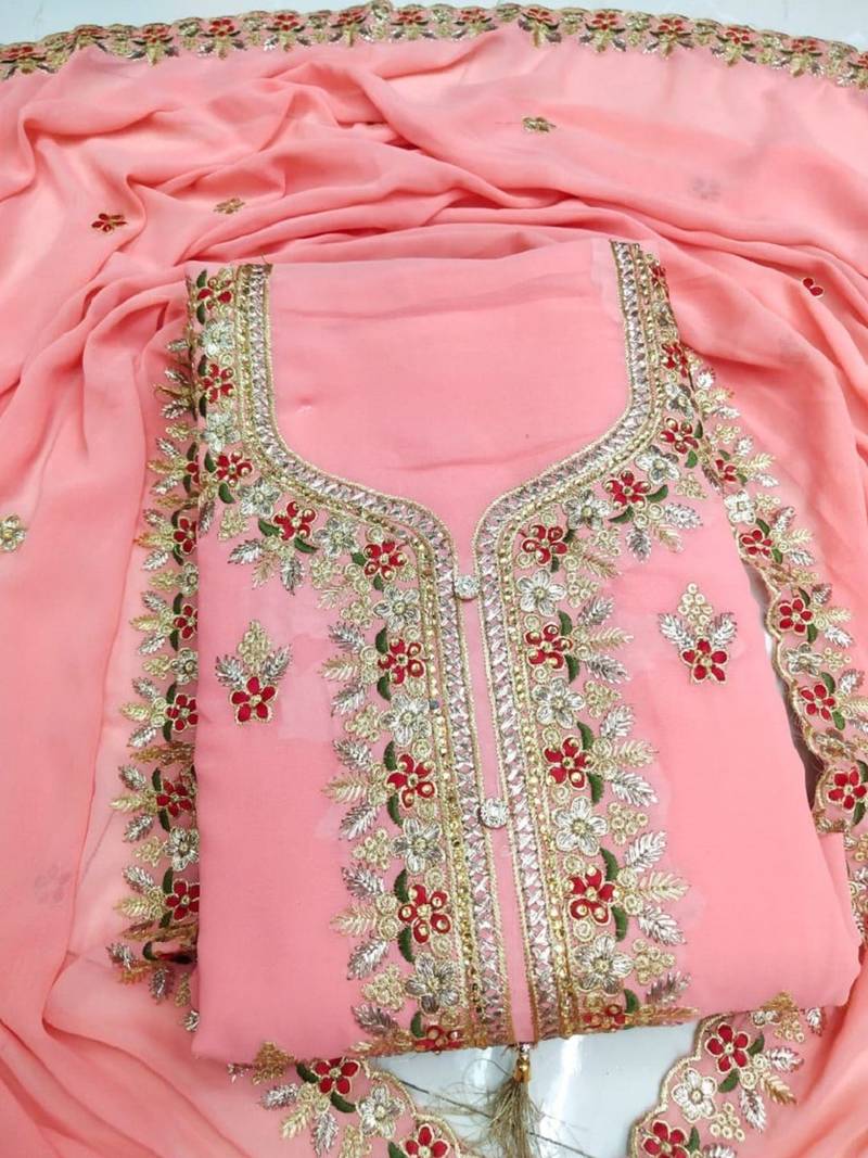 Embroidered Unstitched Dress Material