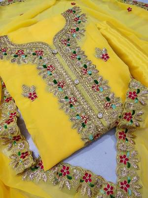 Embroidered Unstitched Dress Material 1