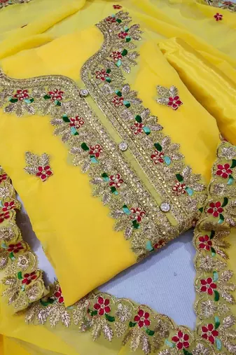 Embroidered Unstitched Dress Material