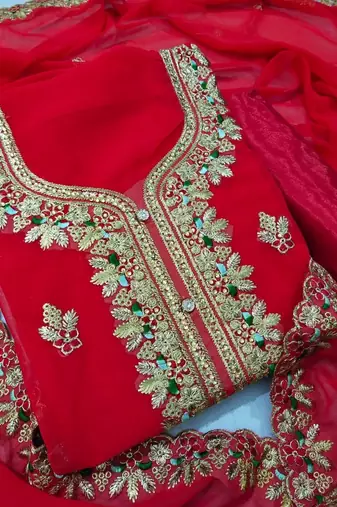 Embroidered Unstitched Dress Material