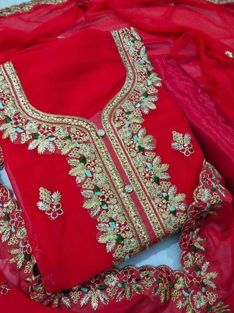Embroidered Unstitched Dress Material