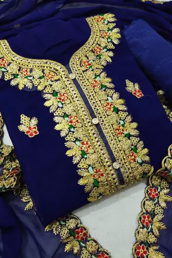 Embroidered Unstitched Dress Material