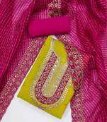 Ethnic Motifs Embroidered Sequinned Chanderi Butti Silk Unstitched Dress Material