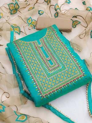 Embroidered Unstitched Dress Material 1