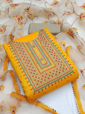 zari embroidered unstitched dress material 1