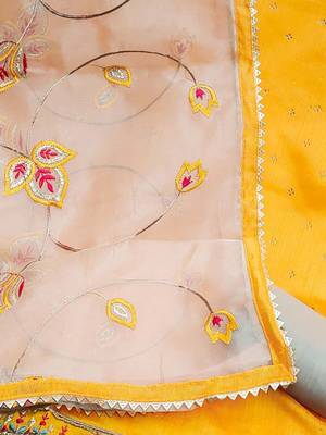 zari embroidered unstitched dress material 5