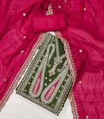 Paisley Embroidered Sequinned Unstitched Dress Material