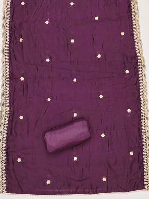 Paisley Embroidered Sequinned Unstitched Dress Material 4