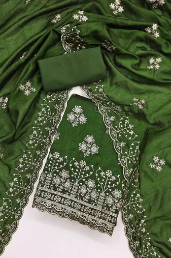 Ethnic Motifs Embroidered Unstitched Dress Material