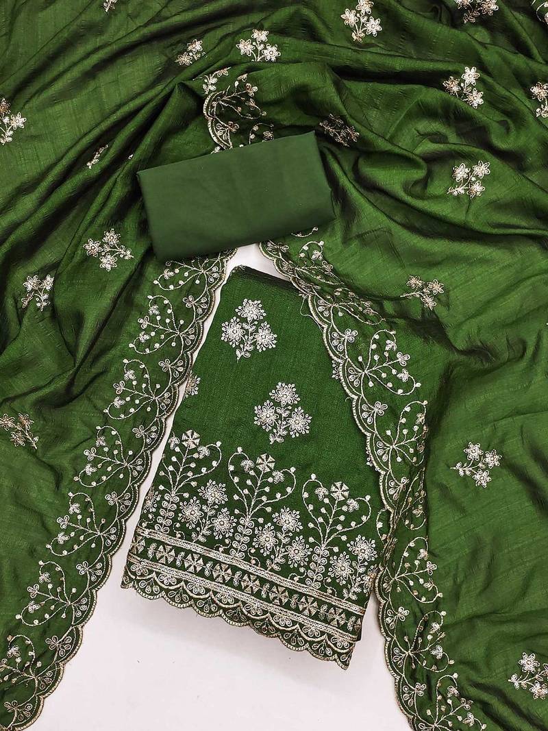 Ethnic Motifs Embroidered Unstitched Dress Material