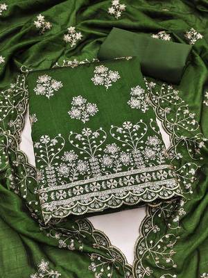 Ethnic Motifs Embroidered Unstitched Dress Material 2