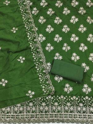 Ethnic Motifs Embroidered Unstitched Dress Material 3