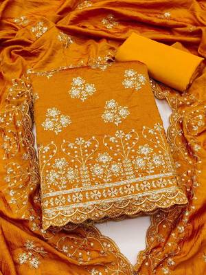 Ethnic Motifs Embroidered Unstitched Dress Material 2