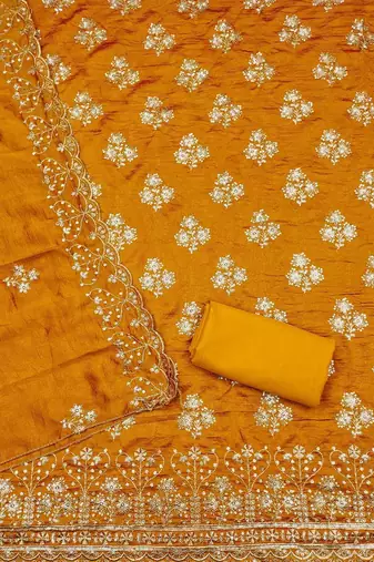 Ethnic Motifs Embroidered Unstitched Dress Material