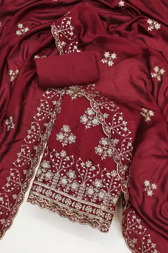 Embroidered Unstitched Dress Material