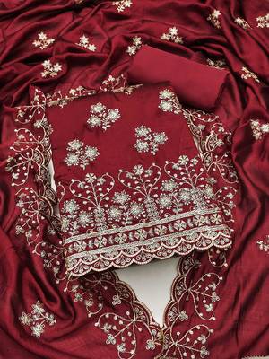 Embroidered Unstitched Dress Material 2