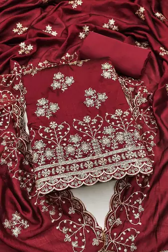 Embroidered Unstitched Dress Material