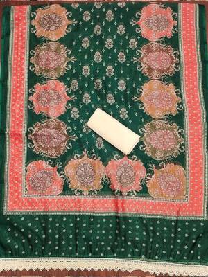 Printed Organza Unstitched Dress Material 4