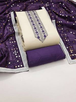 Embroidered Unstitched Dress Material 1