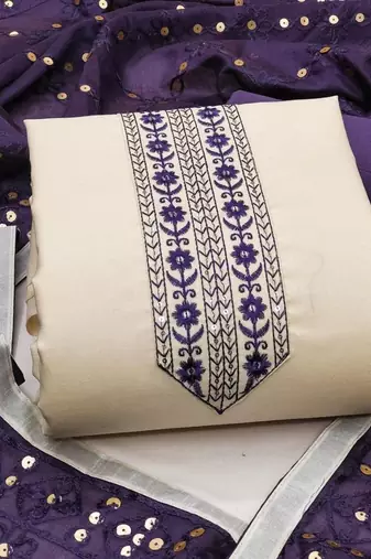 Embroidered Unstitched Dress Material